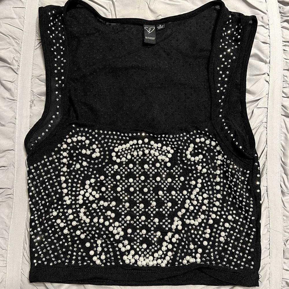Windsor Size Small Pearl/ Rhinestone top